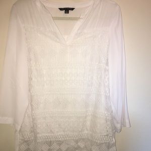 White lace flowy blouse